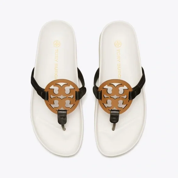 Tory Burch White and Brown Sandals - Picture 1 of 2